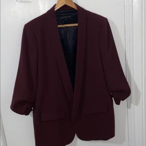 Zara ruched sleeve blazer!